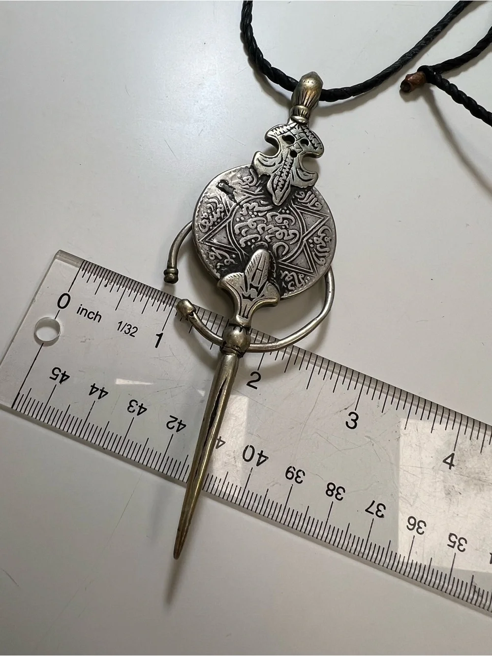 Antique Moroccan Berber coin fibula (tizerzai or khlel), a traditional cloak pin